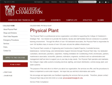 Tablet Screenshot of physicalplant.cofc.edu