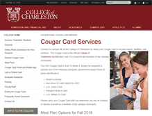 Tablet Screenshot of cougarcard.cofc.edu