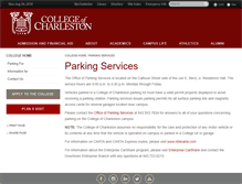 Tablet Screenshot of parkingservices.cofc.edu