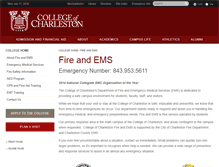 Tablet Screenshot of fireandems.cofc.edu