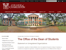 Tablet Screenshot of deanofstudents.cofc.edu